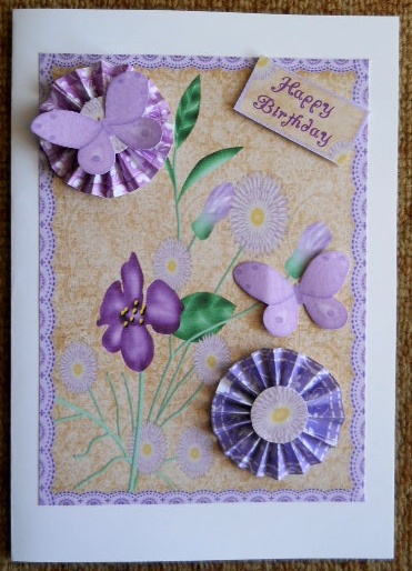 Purple Haze Zigzag Flower Card by Joan Prince