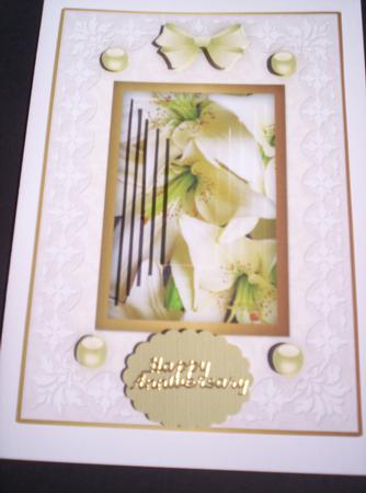 Lilys 'n Art Deco Lace Card Front by Joan Prince