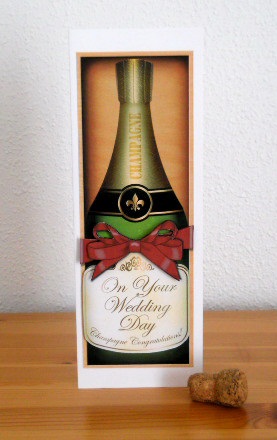 Large Dl Wedding Champers in a Box Quick Card 3D Decoupage by Joan Prince