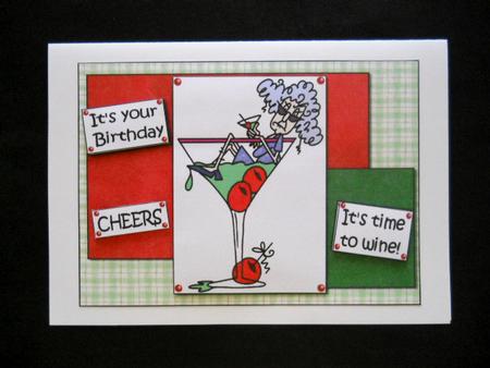 Stella Says It's Tme to Wine, Quick Card by Joan Prince