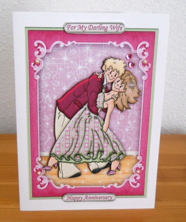 Wedding Anniversary Loved Up! Card & Decoupage Sheet 1 by Joan Prince