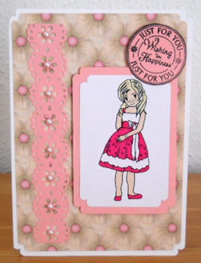 Polka Dot Floral A4 Backing Paper in Peach by Joan Prince