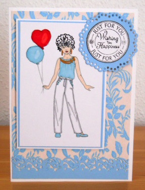 Cream and Blue Floral Paper by Joan Prince