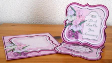 Lavendar Irises Anniversary Easel & Envelope Kit by Joan Prince