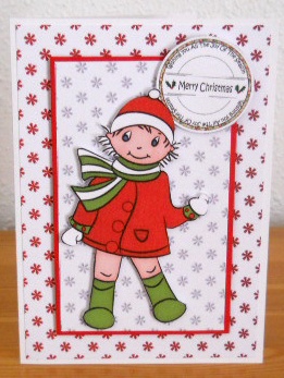 Digi Stamp and Coloured Katie Snowflake by Joan Prince