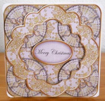Silver Goldflake Merry Christmas 3D Rosette Topper by Joan Prince