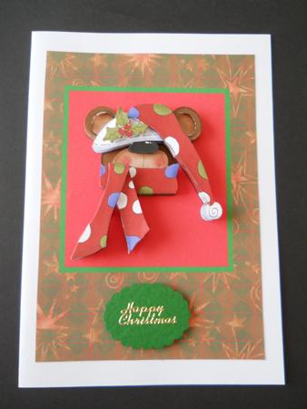Christmas Bear with Card Front by Joan Prince
