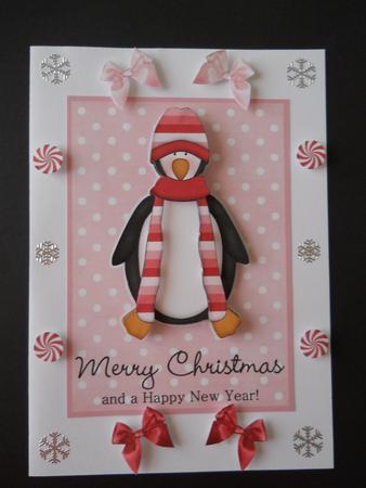 Pretty in Pink Christmas Penguin by Joan Prince