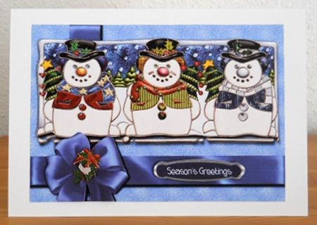 Three Smiling Snowmen + Decoupage by Joan Prince
