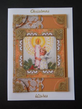 Candle Angel 2 Half Lace Card Front by Joan Prince
