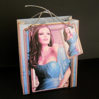 Art Deco Lady Pearl Aqua Mini Bags by Joan Prince