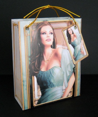 Art Deco Lady Pearl Green Mini Bags by Joan Prince