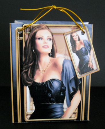 Art Deco Lady Pearl Black Mini Bags by Joan Prince