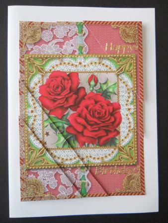 Red Roses 1 Duo Corner A5 Stacker by Joan Prince