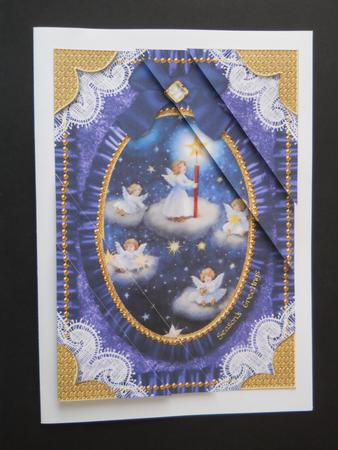 Angels Lite Sky Lace Ruffle Duo Corner A5 Stacker by Joan Prince
