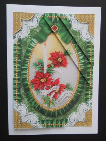 Christmas Candle 1 Lace Ruffle Duo Corner A5 Stacker by Joan Prince