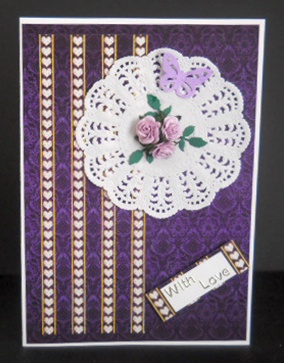 Jeweled Romance - Damask Stripe love valentine backing papers by Joan Prince