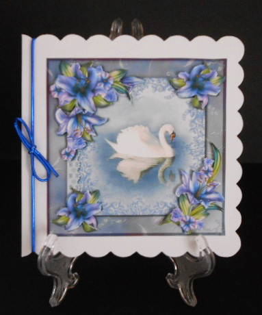 Elegant Purple Lilies & Swan by Joan Prince