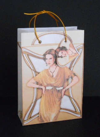 Deco Lady Elise Aqua Gift Mini Bag (gold) by Joan Prince