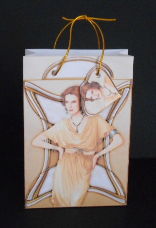 Deco Lady Elise Aqua Gift Mini Bag (retro) by Joan Prince
