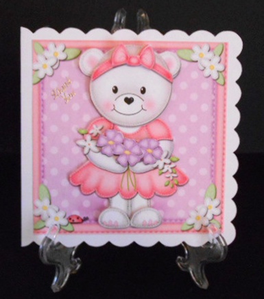 8 x 8 3D Teddy Tess's Flowers Kit with 3D Decoupage by Joan Prince