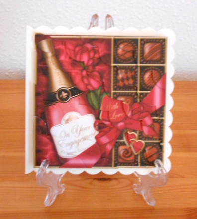 8 x 8 Engagement Champers Chocs N Roses Scalloped Corner Kit by Joan Prince