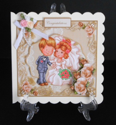 The Happy Couple Wedding Card Front by Joan Prince