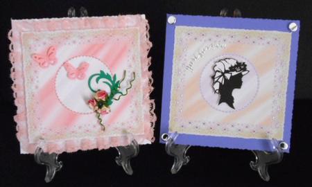 Satin & Lace Square Card Fronts by Joan Prince