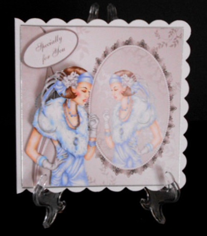 Reflections in Blue 6x6 Card Front by Joan Prince