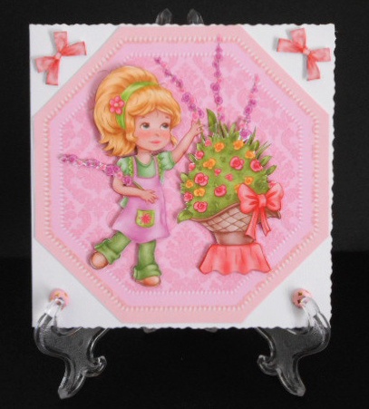 The Little Gardener Girl ( Easel Card ) by Joan Prince