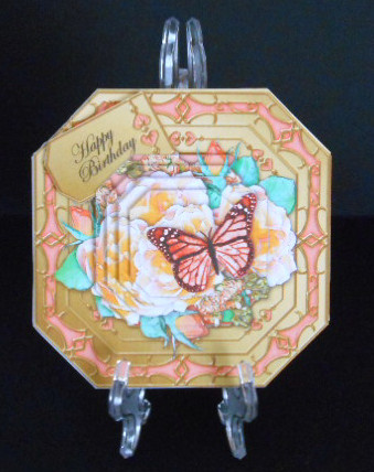 3D Butterfly & Flowers Pyramage Octagonal Floral Mini Kit by Joan Prince
