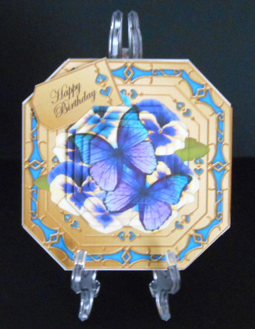 3D Pansies & Butterflies Pyramage Octagonal Floral Mini Kit by Joan Prince