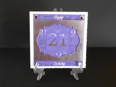 Dark Blue Metallic 21st Birthday A4 Backing Paper by Joan Prince
