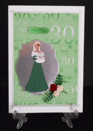 Mint Green Metallic 30th Birthday A4 Backing Paper by Joan Prince