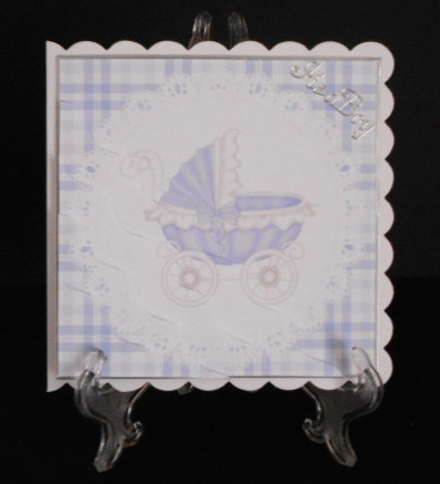 Baby Boy Carriage Square Wavy Corner Stacker by Joan Prince