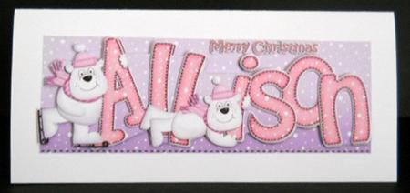 Xmas Large Dl Allison Quick Card N 3D Decoupage by Joan Prince
