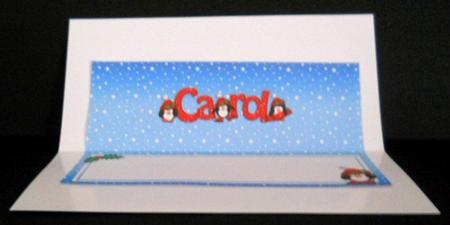 Xmas Carol with Penguins Matching Large Dl Insert by Joan Prince