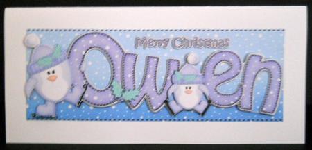 Xmas Large Dl Owen Quick Card N 3D Decoupage by Joan Prince