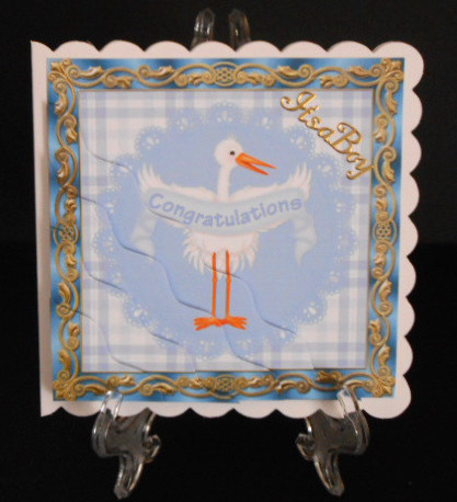 New Baby Boy Square Wavy Corner Stacker by Joan Prince