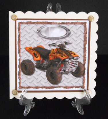 Yellow Quad Bike Quick Card - Dad, Son, Brother by Joan Prince