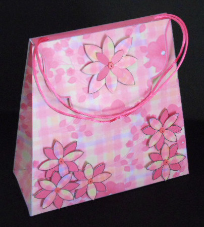 Large Gift Handbag - Pink Diamante Flowers by Joan Prince