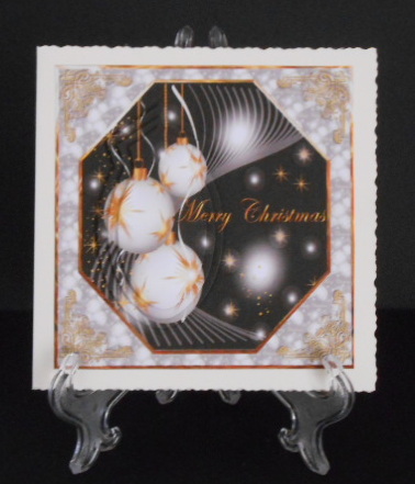 White and Gold Baubles Christmas and Pyramid Layer by Joan Prince