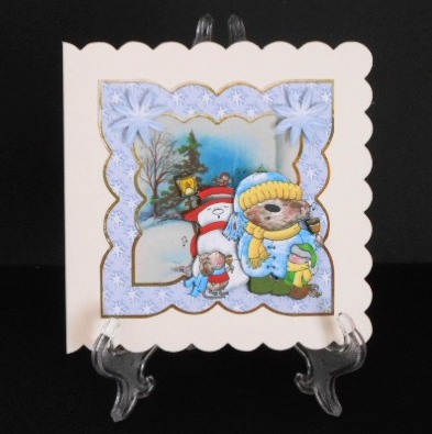 We Wish You a Merry Christmas Card with Decoupage by Joan Prince