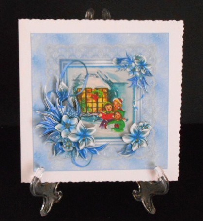 Carol Singer Vintage Card with Decoupage and Sentiment by Joan Prince