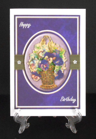 Purple & White Pansies Quick Card by Joan Prince