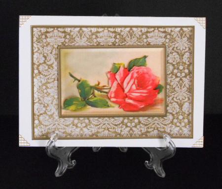Pink Rose Quick Card by Joan Prince