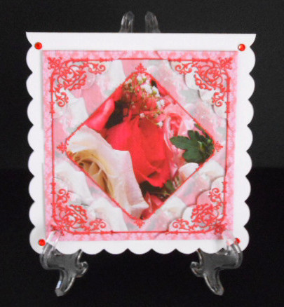 8x8 Fancy Roses Card Front & Corner Stackers by Joan Prince