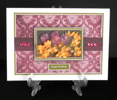 Purple & Yellow Flowers Quick Card by Joan Prince