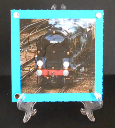 Vintage Steam Train Scalloped Pyramid by Joan Prince