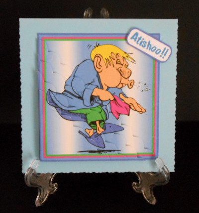 Get Well Soon - Man Sneezing by Joan Prince